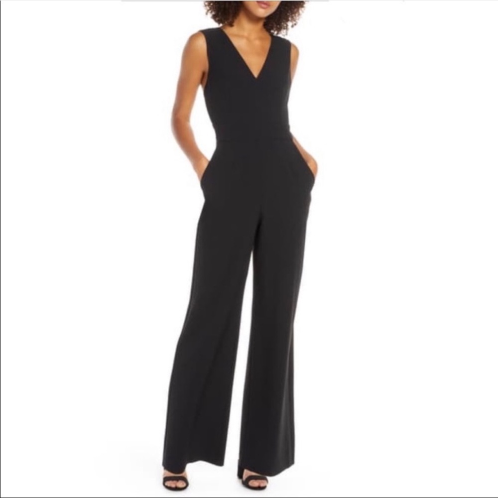 Chelsea28 Black Wide Leg Jumpsuit